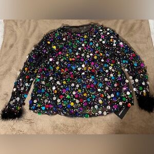 NWT Women’s long sleeve sequin top size XL